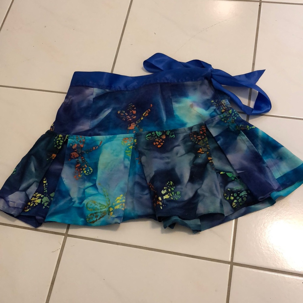 Hippie Tie-Dye Blue Gypsy Skirt Festival